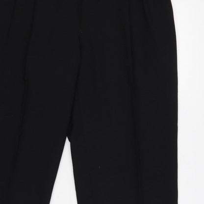 Burton Menswear Unisex Black 34 Pleated Tapered Dress Trousers