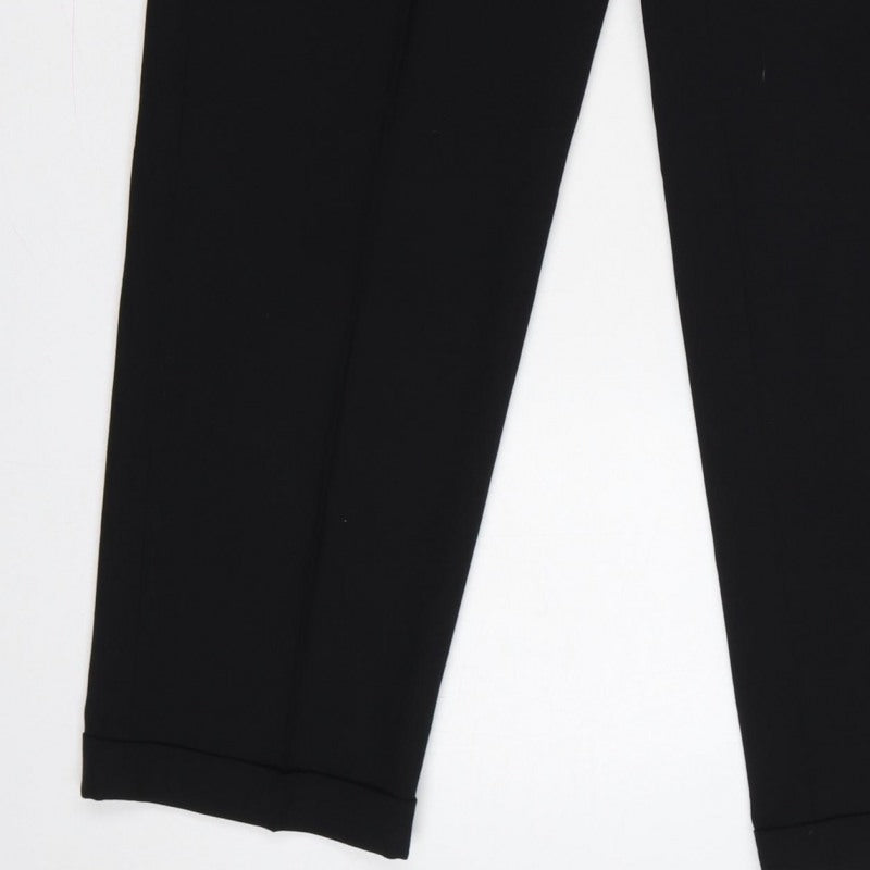 Burton Menswear Unisex Black 34 Pleated Tapered Dress Trousers