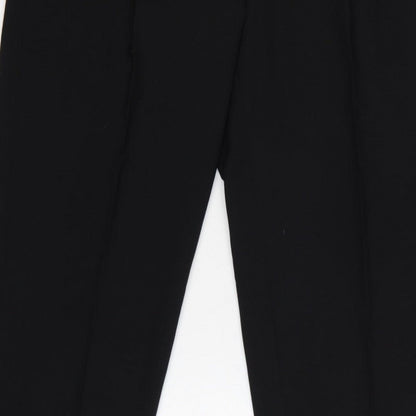 Burton Menswear Unisex Black 34 Pleated Tapered Dress Trousers