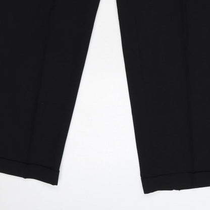 Burton Menswear Unisex Black 34 Pleated Tapered Dress Trousers