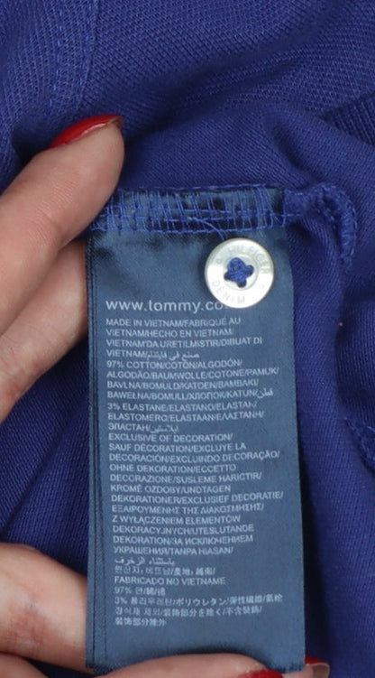 Additional view of Hilfiger Denim Men's Blue L Short Sleeve Logo Polo Shirt