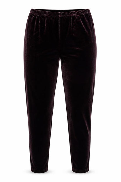 ESPRIT Women Brown M Velvet Stretch Elastic Waist Leggings