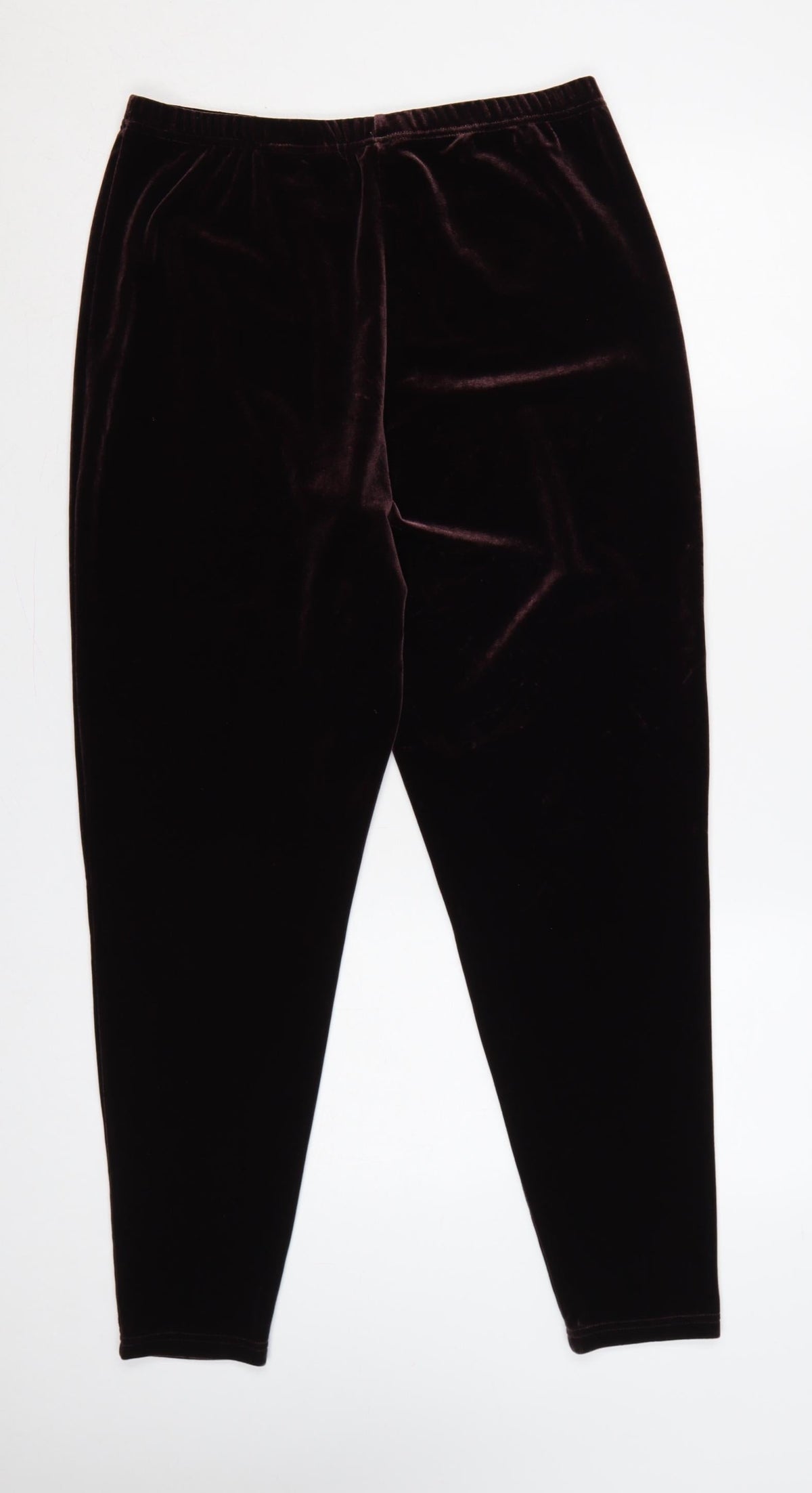 ESPRIT Women Brown M Velvet Stretch Elastic Waist Leggings