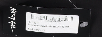 Cappellini Women Black One Size Longline Oversized Shirt Dress