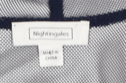 Nightingales Women Black White UK 12 Cropped Sheer Floral Shrug
