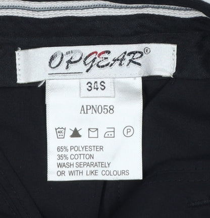 OPGEAR Men's Black 34S Straight Dress Trousers Polyester Cotton