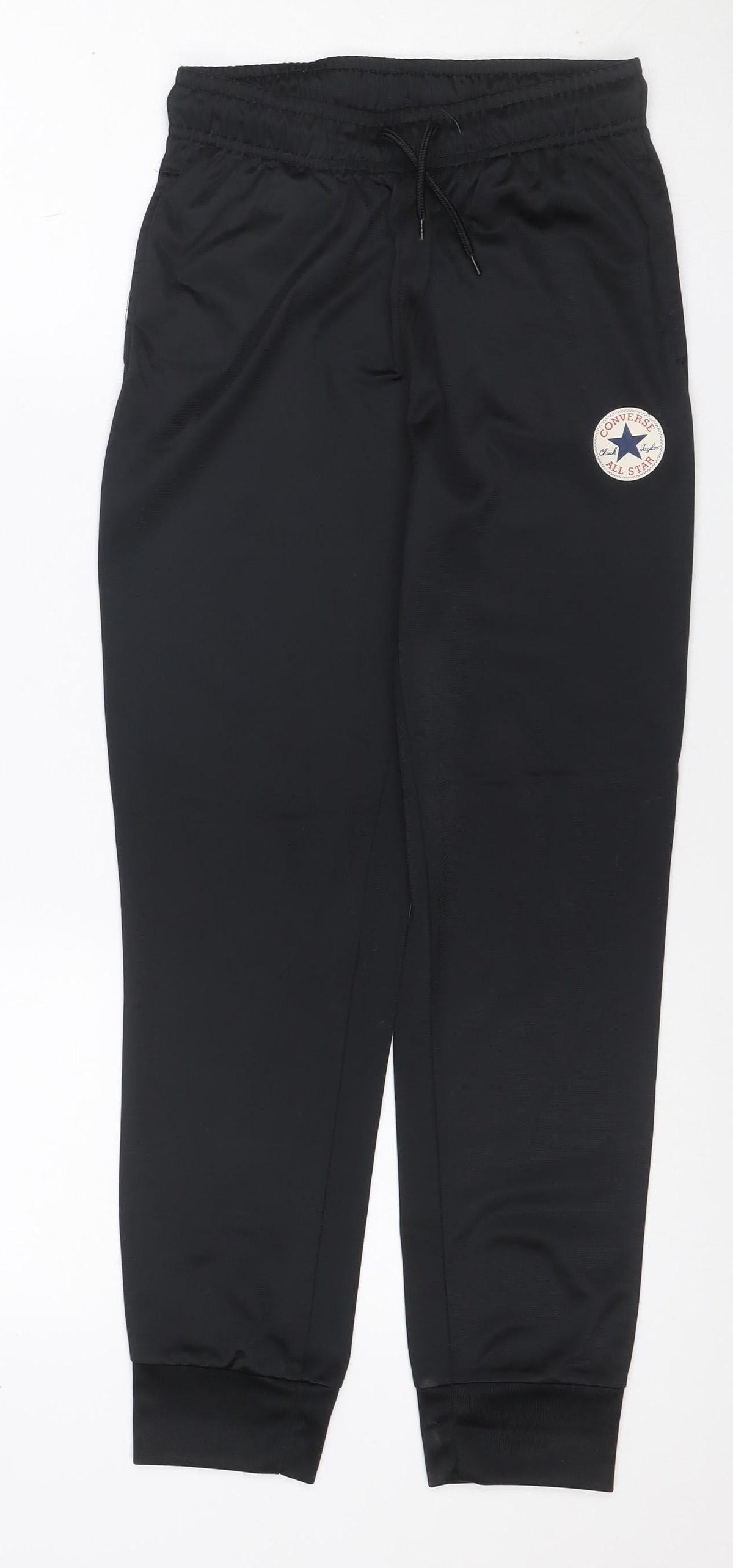 Additional front view of Converse boys’ black 10-12 years jogger track pants drawstring