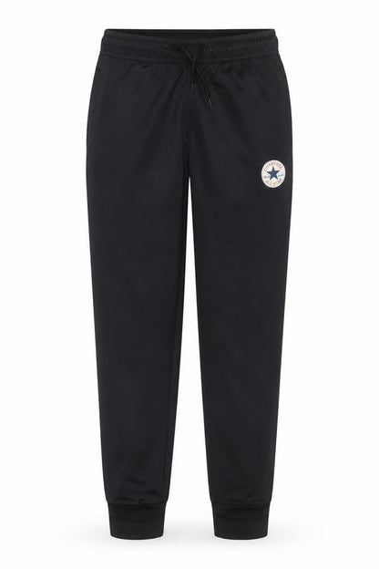 Front view of Converse boys’ black 10-12 years jogger track pants drawstring