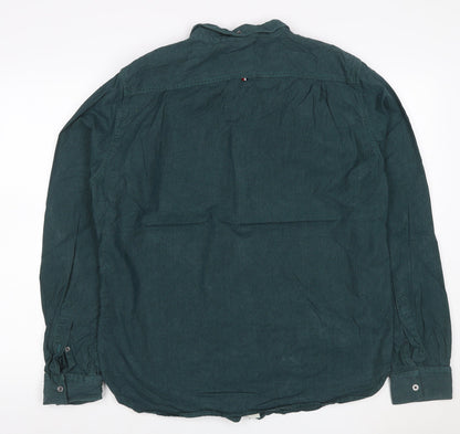 Superdry Men’s Green L Long Sleeve Button-Down Cotton Shirt