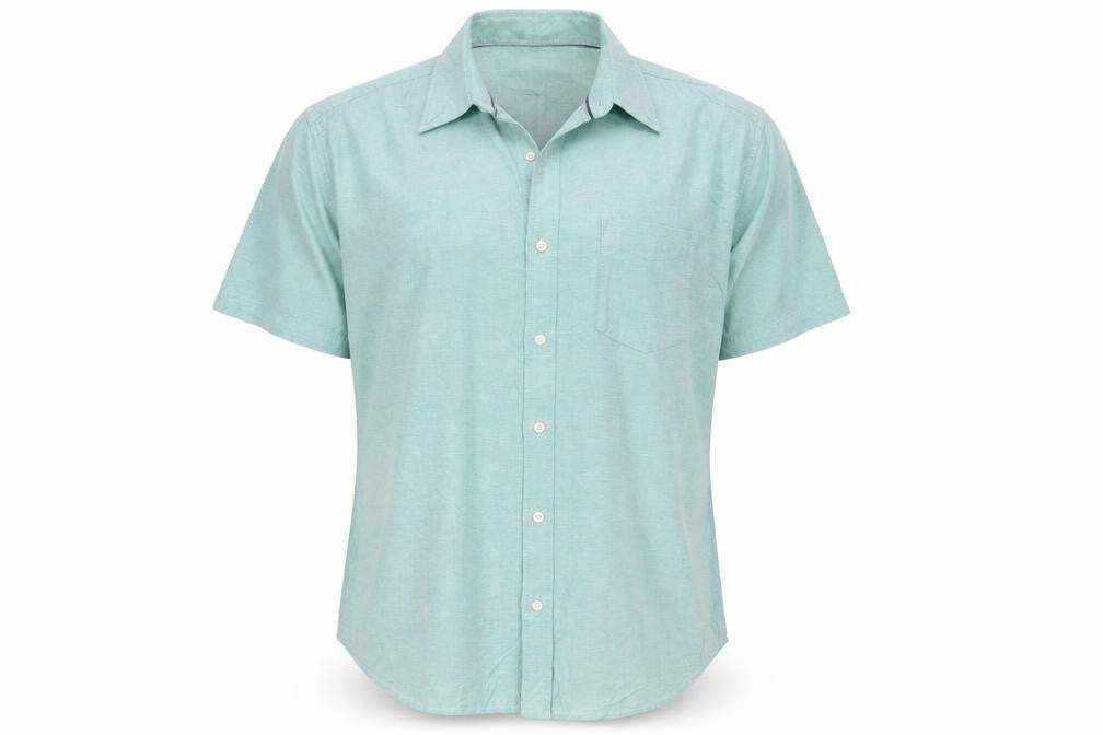 Marks and Spencer Men Blue L Regular Cotton Button-Down Shirt