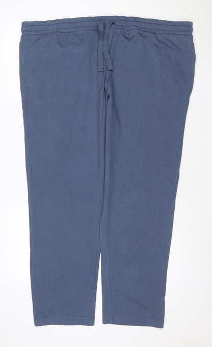Marks and Spencer Men Blue 3XL Regular Fit Drawstring Walking Trousers