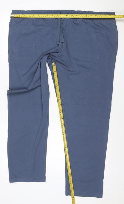 Marks and Spencer Men Blue 3XL Regular Fit Drawstring Walking Trousers