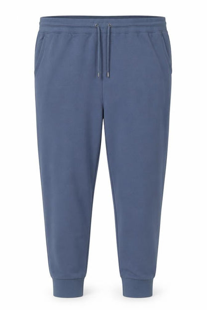 Marks & Spencer Men Blue 3XL Cotton Jogger Trousers Drawstring