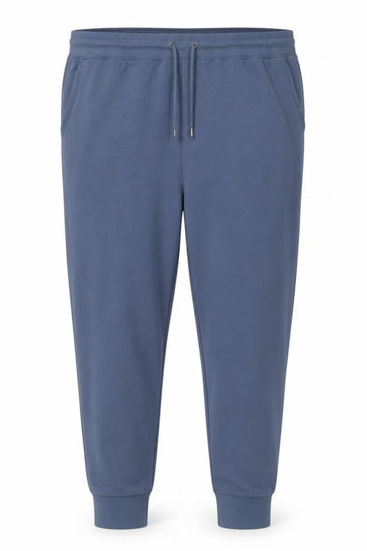 Marks & Spencer Men Blue 3XL Cotton Jogger Trousers Drawstring