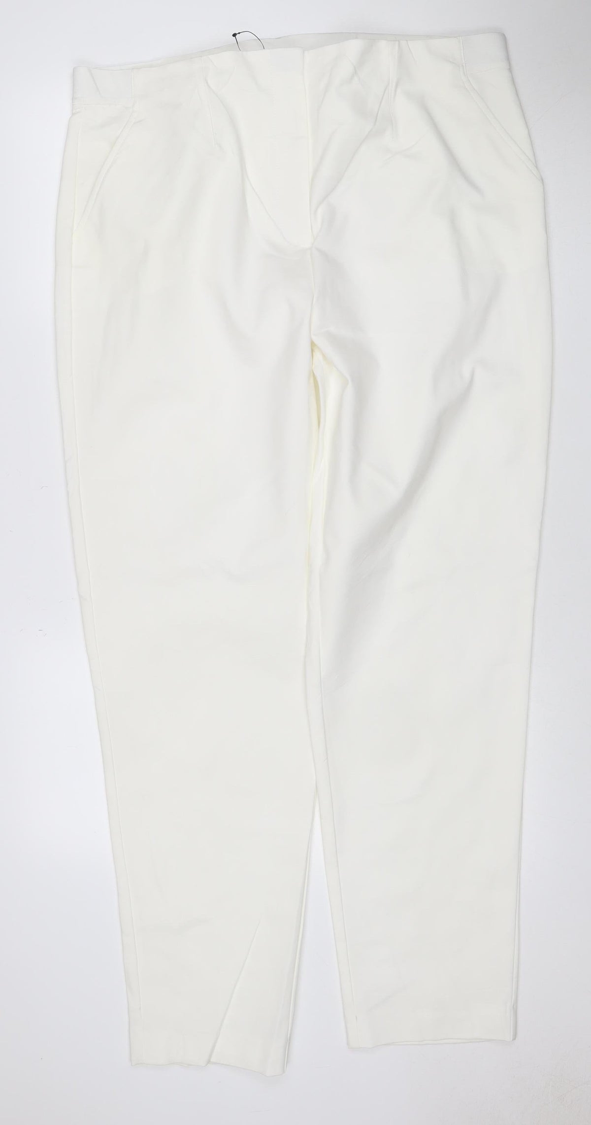 Marks & Spencer Women’s Ivory UK 20 Long Straight Leg Stretch Dress Trousers