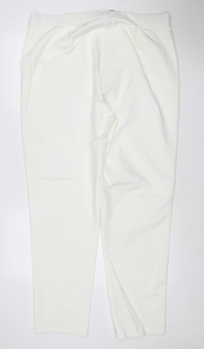 Marks & Spencer Women’s Ivory UK 20 Long Straight Leg Stretch Dress Trousers