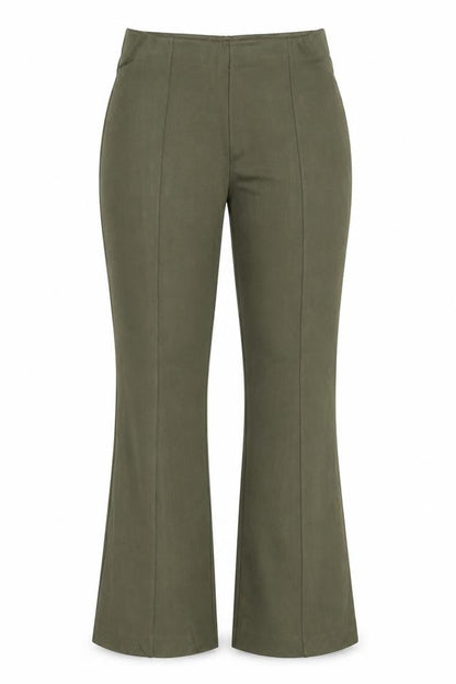 Paris Atelier Women’s Green Wide-Leg Dress Trousers UK 10 Stretch