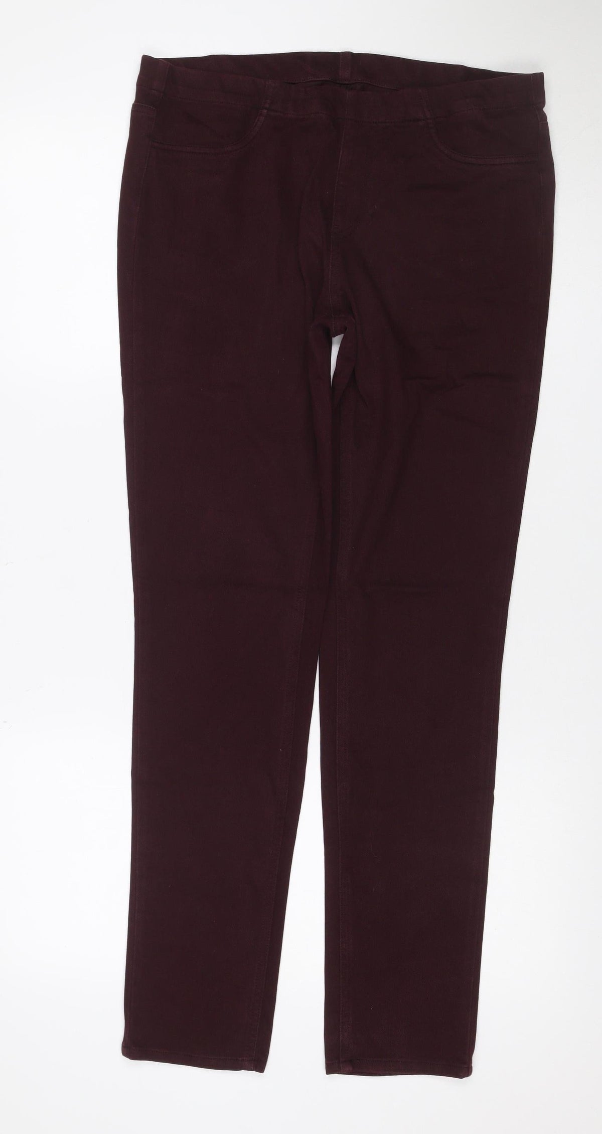 Uniqlo Women Brown Size 14 Slim Straight Stretch Trousers