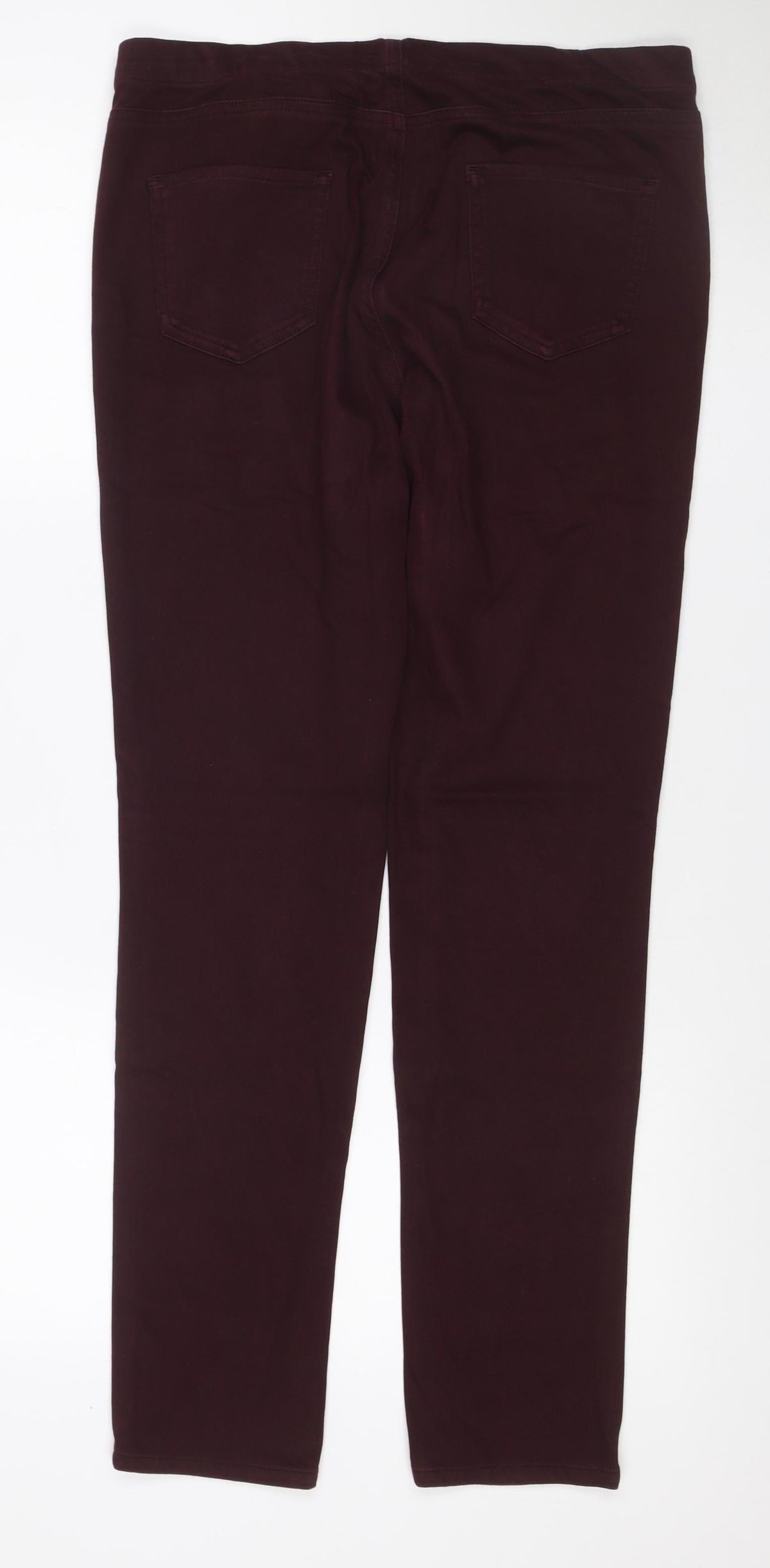 Uniqlo Women Brown Size 14 Slim Straight Stretch Trousers