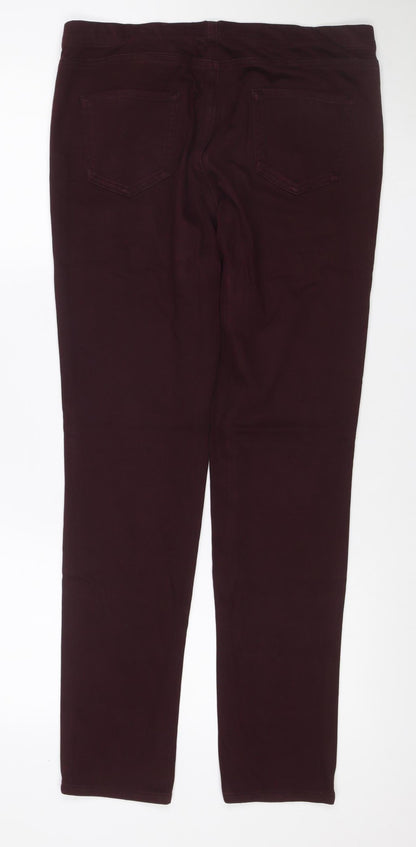 Uniqlo Women Brown Size 14 Slim Straight Stretch Trousers