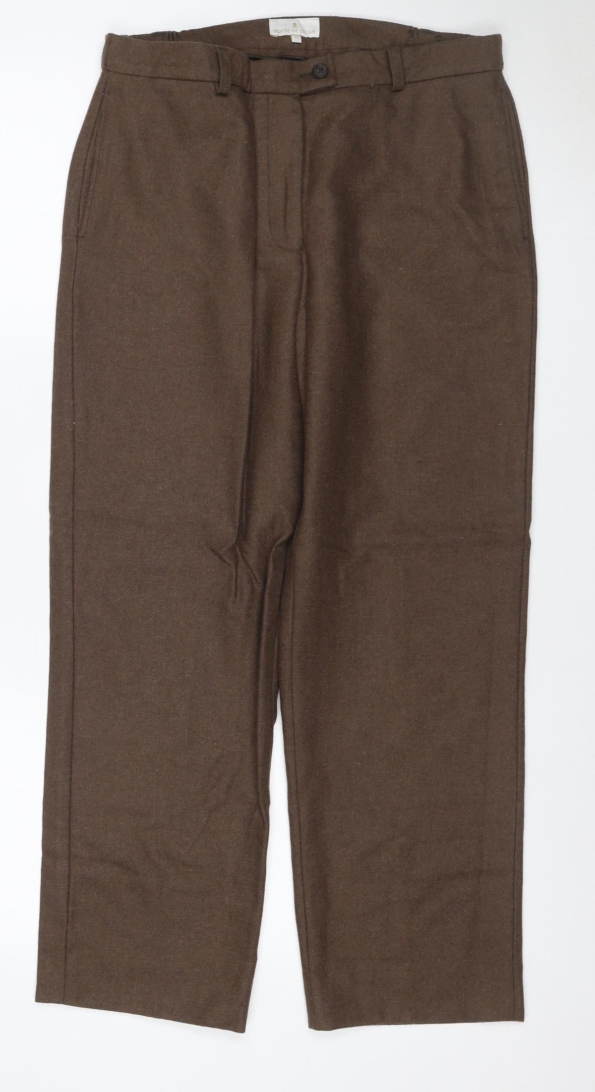 House of Bruar Women’s Brown Size 12 Classic Straight Dress Trousers