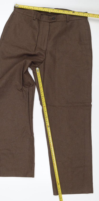 House of Bruar Women’s Brown Size 12 Classic Straight Dress Trousers