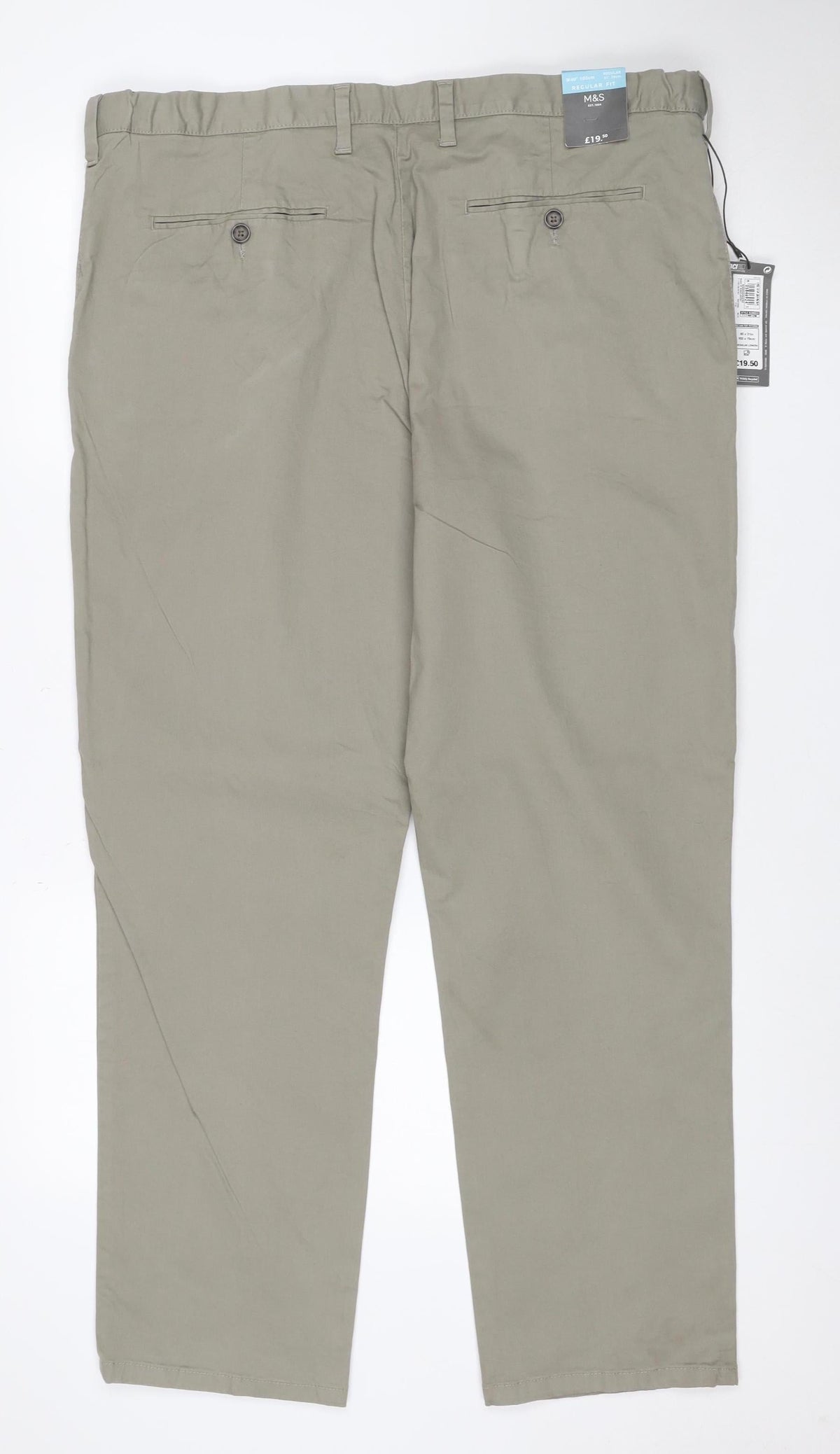 Marks and Spencer Men’s Beige Chino Trousers 40/31 Regular Fit New
