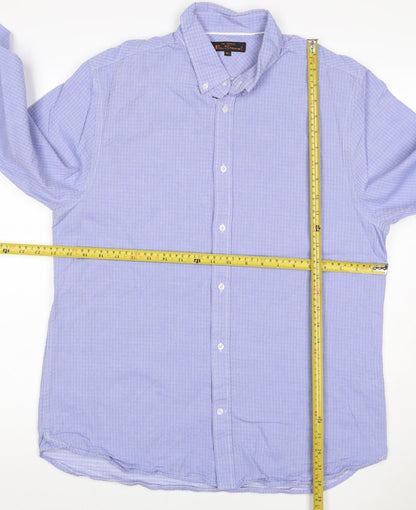 Ben Sherman Men’s Blue 16.5 Button-Down Long Sleeve Cotton Shirt