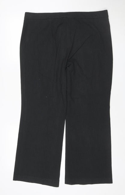 Marks and Spencer Women Black UK 16 Short Straight Leg Work Trousers