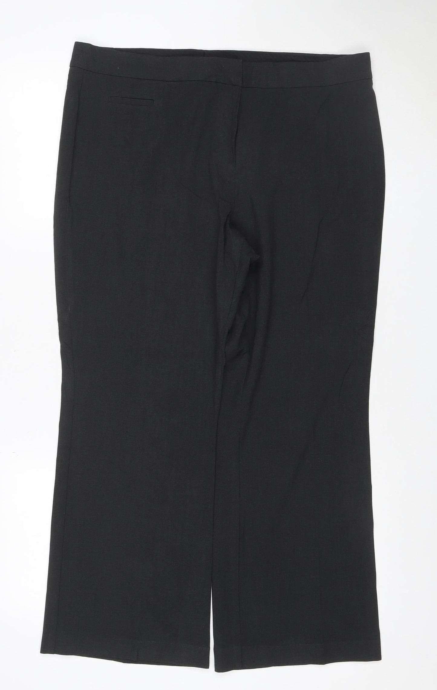 Marks and Spencer Women Black UK 16 Short Straight Leg Work Trousers