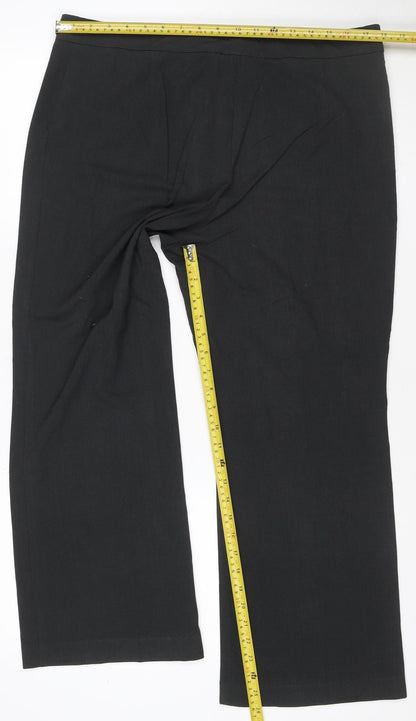 Marks and Spencer Women Black UK 16 Short Straight Leg Work Trousers