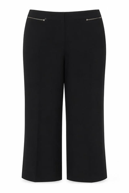 Marks & Spencer Women Black Size 16 Short Stretch Zip Pocket Trousers