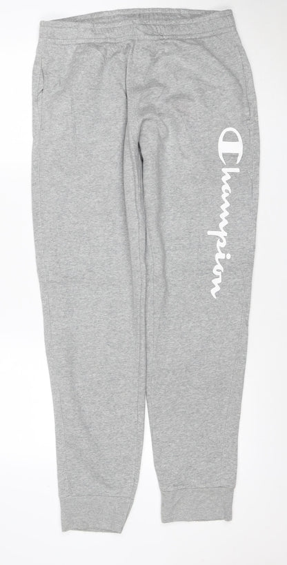 Champion Men’s Grey Medium Jogger Sweatpants Cotton Blend Logo
