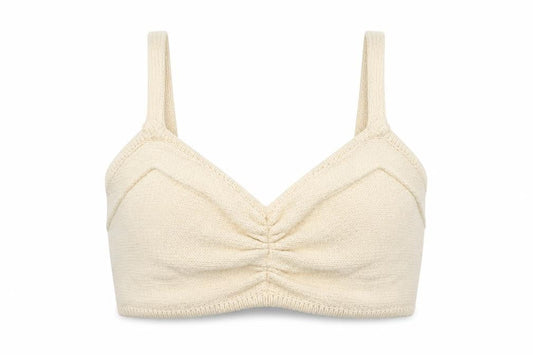 Zara Women Ivory S Cropped Knit V-Neck Spaghetti Strap Tank Top