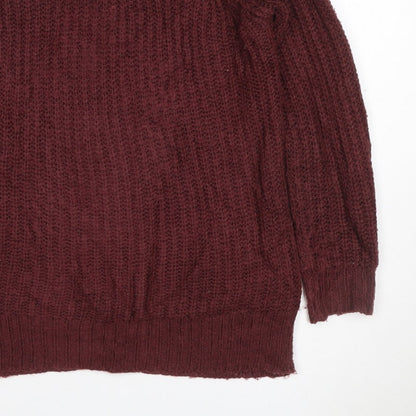 Vila Women Brown Size S Cable-Knit Raglan Crew Neck Pullover Jumper