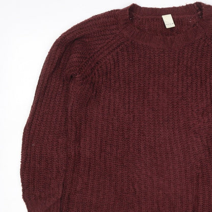 Vila Women Brown Size S Cable-Knit Raglan Crew Neck Pullover Jumper