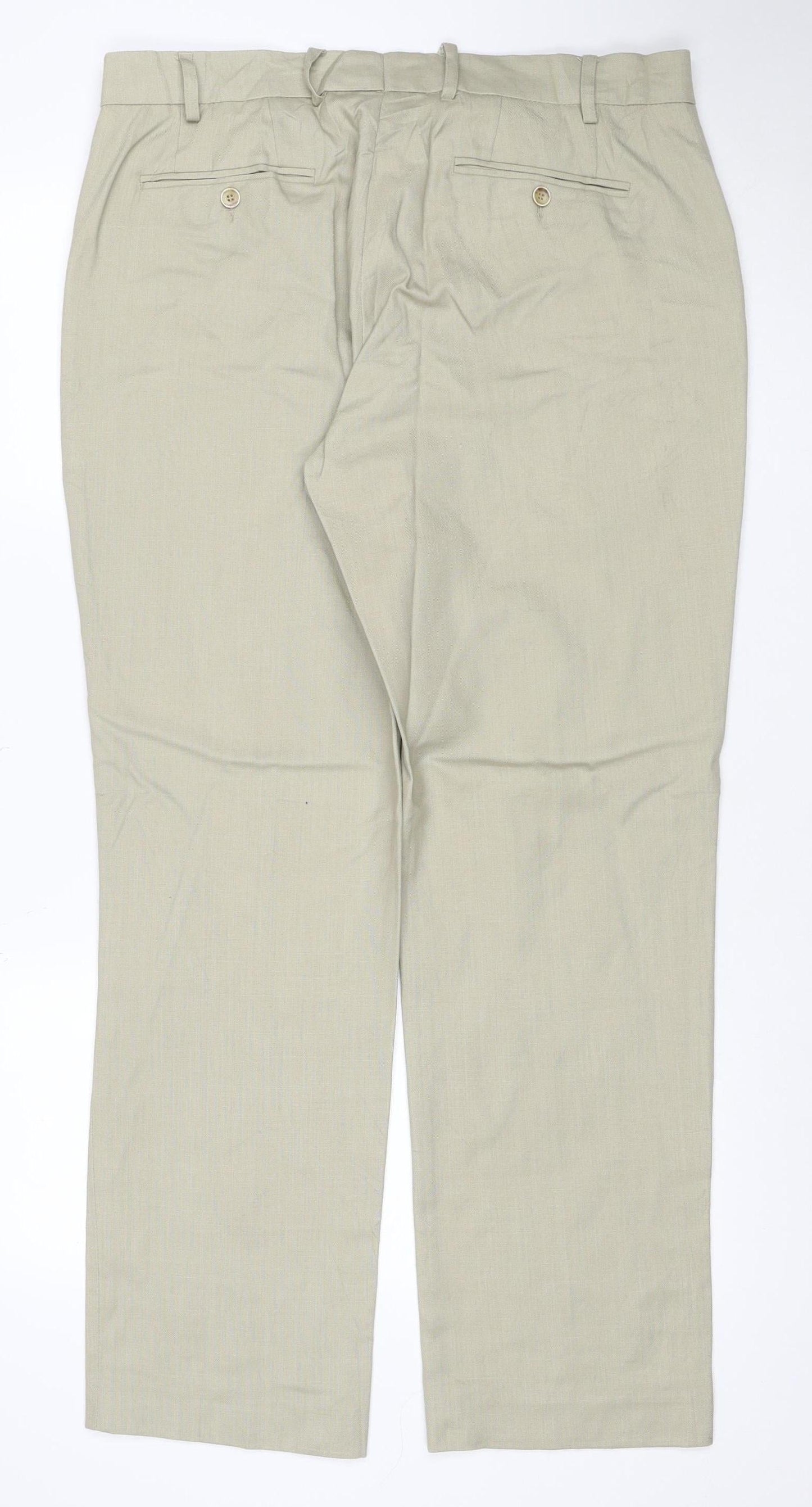 Cruise Men’s Beige 36R Straight Leg Formal Dress Trousers