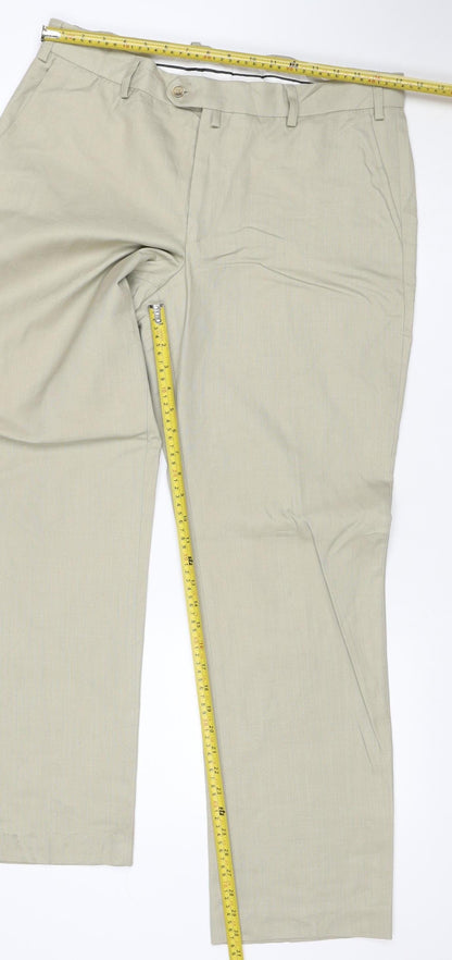 Cruise Men’s Beige 36R Straight Leg Formal Dress Trousers