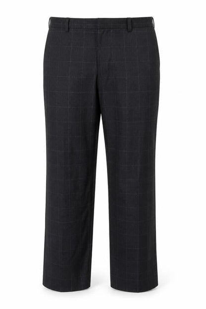 Next Men’s Grey Check Pure Wool Dress Trousers W32 Regular