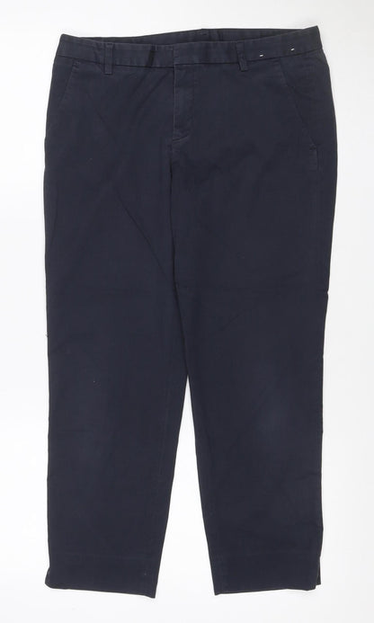 Uniqlo Women Black UK 12 Wide-Leg Tailored Work Trousers Pockets