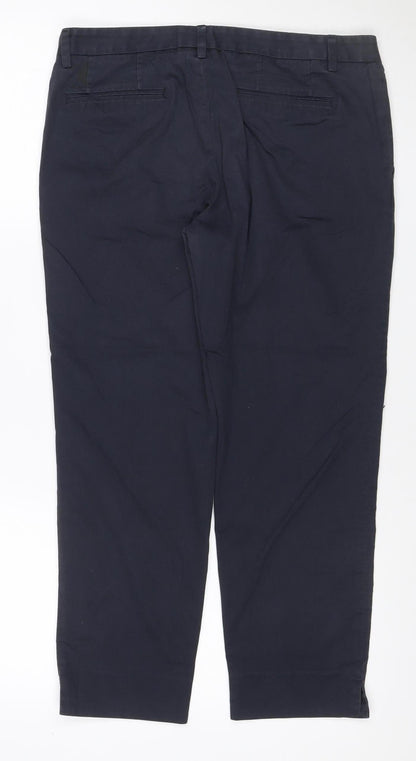 Uniqlo Women Black UK 12 Wide-Leg Tailored Work Trousers Pockets