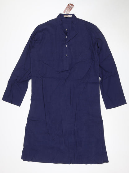 FatFace Women’s Blue Size 10 Cotton Collared Long Sleeve Shirt Dress