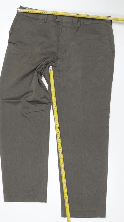 Marks & Spencer Men's Grey 38in 31in Straight Dress Trousers