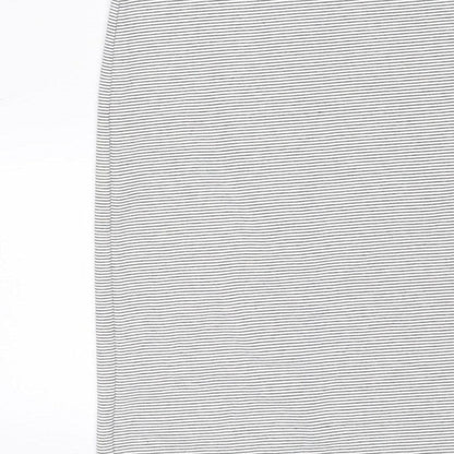 Zara Trafaluc Women White Grey Striped S Bodycon Mini Strappy Dress