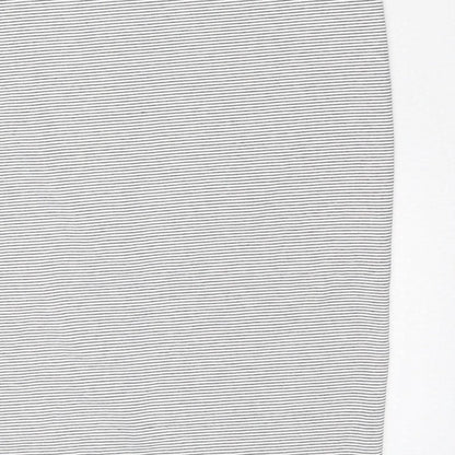 Zara Trafaluc Women White Grey Striped S Bodycon Mini Strappy Dress
