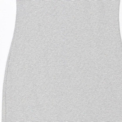 Zara Trafaluc Women White Grey Striped S Bodycon Mini Strappy Dress