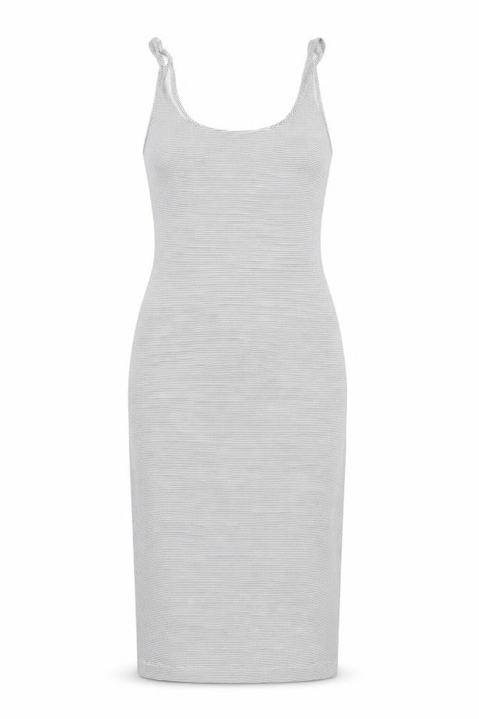 Zara Trafaluc Women White Grey Striped S Bodycon Mini Strappy Dress