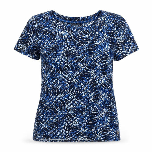 Maine New England Women’s Blue Leaf Print Cotton Jersey T-Shirt UK 10