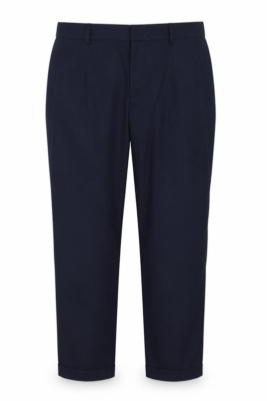 Autograph Women’s Navy Blue Size 12 Tapered Cotton Work Trousers