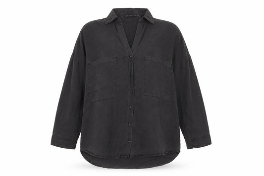Italian Collection Women’s Black Silk Tunic Shirt UK 8 Collared